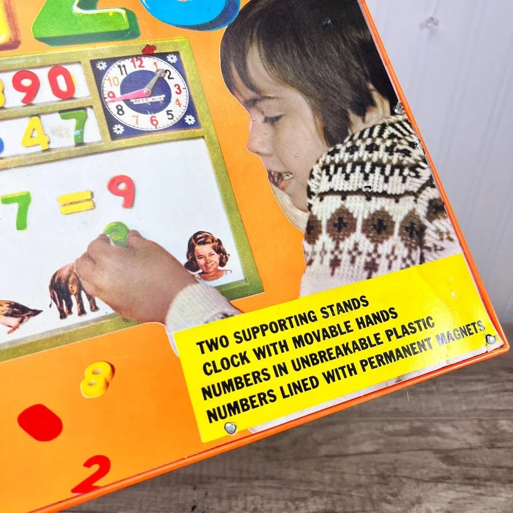 Vintage Educational Magnet Board: Nursery Decor with Letters & Numbers